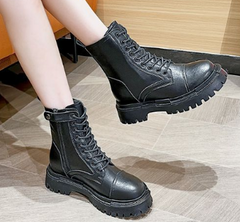 Men's Leather High Top Zipper Shoes with Gradient Color