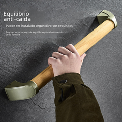 Japanese-Style Wooden Bathroom Safety Grab Bar