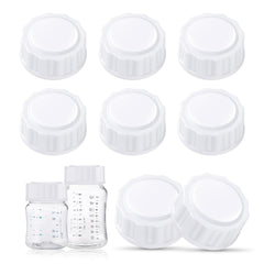 BULGILIA (8 Pcs) Travel Bottle Caps Compatible with Avent Baby Bottles Bottle Lids Replacement & Storage White