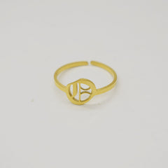 Vintage English Alphabet Ring in 18K Vacuum Plating