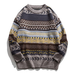 Unisex Oversized Striped Cashmere Sweater (Retro Style)