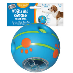 Wobble Wag Giggle Treat Ball- Interactive Dog Toy & Treat Dispenser Fun Giggle Sounds When Rolled or Shaken Great for Dogs Pets Know Best