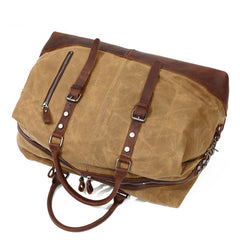 Men's Waterproof Canvas Travel Bag with Large Capacity