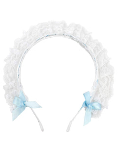 C-ZOFEK Womens French Maid Headband Ribbon Lace Kawaii Headwear Headpiece for Christmas Cosplay Costume