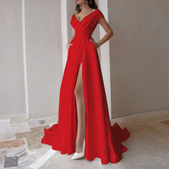 2024 Cross-Border Ruffled Midi Dress in Red/Black/White