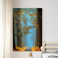 Renditions Gallery Nature Canvas Wall Art Home Paintings & Prints Misty Orange Blue Avenue Glam Modern Wall Hanging Artwork Decorations for Bedroom Dining Office Kitchen - 32"x48" LT06