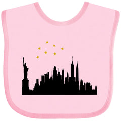 inktastic New York Skyline Baby Bib Pink 3c962