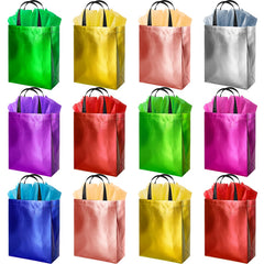 BLEWINDZ 18Pcs Gift Bags Medium Size with 18 Tissues - 10.2 "Reusable Sparkly Party Favor Bags for Christmas Birthday Baby shower Weddings Shopping