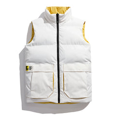 Lightweight Double-Sided Fashion Vest with Standing Collar