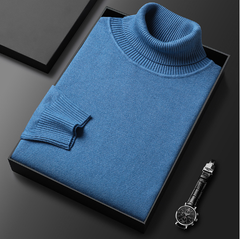 Slim-Fit Solid Color Turtleneck Pullover Sweater