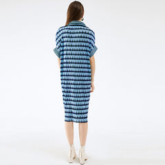 Summer Women's Heart Print Wrinkle Dress - Casual Fashion