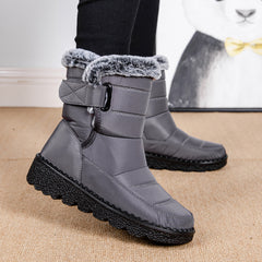 Women's Waterproof High-Cut Faux Rabbit Fur Boots