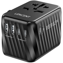 LENCENT Universal Travel Power Adapter International AC Plug Adaptor with 5.6A 3 USB C 2 USB A Ports Wall Charger