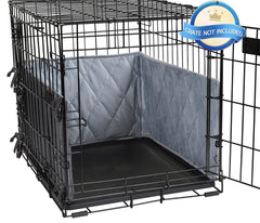 Dog Crate Bumpers for Inside Crate-with Ties，Gray Dog Crate Training Pads Create a Safe and Comfortable Crate Dog Tail Protector (Bumper Only Crate Not Included) 42"X28"X10"