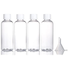 4pcs Travel Bottles80ml Refillable Clear Empty Plastic Travel Size Containers Bottles with Screw Lids for ToiletriesSoapShampoo and Conditioner