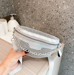 Colorful Sequined One Shoulder Crossbody Waist Bag