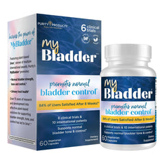MyBladder Support Formula by Purity Products - Promotes Normal Bladder Control Strength Tone & Urinary Tract Health - For Men and Women - Clinically Studied 840mg Patented Blend - 60 Veg Caps (1)