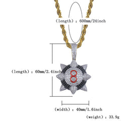 Hip-Hop Style Black Meteor Hammer Pendant Necklace
