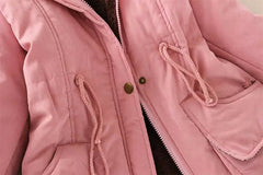 Thick Cotton Coat with Hood and Lamb Fleece Lining