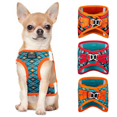 CollarDirect Step-in Reflective Dog Harness - Any Weather Air Mesh for Small and Medium Dogs Easy to Put On and Off 3 Patterns (Size M Pattern 3)