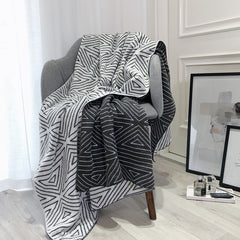 Nordic Style Gray Knitted Thick Blanket for Winter