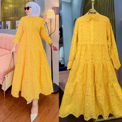 Embroidered Hollow Lace Dress from Southeast Asia