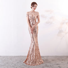 Off-Shoulder Sequin Mermaid Evening Gown for Events