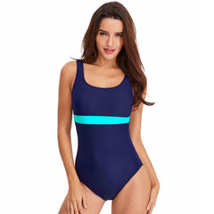 Wholesale Women's Color Block Triangle One-Piece Swimsuit