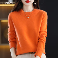 100% Pure Wool Knitted Cashmere Sweater for Women