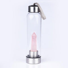 Natural Crystal Energy Glass Cup and Wand Set