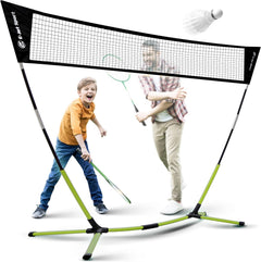 Badminton Net Portable & Instant Setup (Tool Free Assembly) - Backyard Fun Beach Park Picnic Outdoor Games