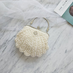 Handmade Beaded Small Shell Bag - Retro Celebrity Style