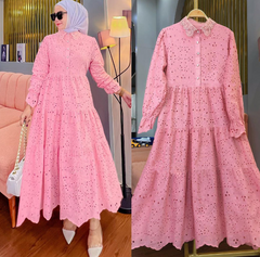 Embroidered Hollow Lace Dress from Southeast Asia