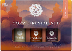 Woolzies Top 3 Cozy Fireside Essential Oil Set | Premium Oils incl. Cedarwood Vanilla & Sandalwood | Therapeutic Grade Aromatherapy Oils | Great Scent for Spa/Home (3 Pack Cozy Fireside)