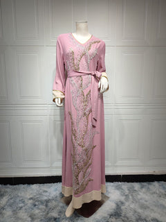AB330 Fashionable Muslim Abaya with Sequin Embroidery