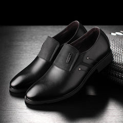 Men's Casual Leather Shoes, Pointed Business Footwear