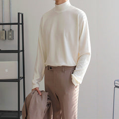 Men's Loose Velvet Turtleneck Sweater for All Seasons