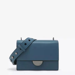 Women's Wide Strap Small Square Bag with Half-Circle Buckle