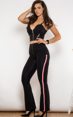 Shascullfites Melody Black Denim Flare Scrunch Jeans