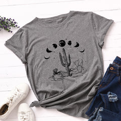 Loose Fit Cotton Short Sleeve T-Shirt for Women