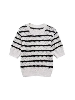Striped Knitted Sleeveless Mini Dress & Cropped Top Set