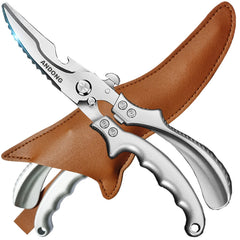 Poultry Shears Heavy Duty Professionalkitchen Scissors Heavy Duty Dishwasher Safekitchen Shears Heavy Duty Spring LoadedANDONG Utility Scissors Multipurpose Stainless Steel Meat Scissors+Sheath