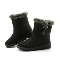 Women's Waterproof High-Cut Faux Rabbit Fur Boots