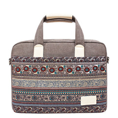 Ethnic Style Durable Canvas Anti-Fall Laptop Bag