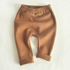 Thick Warm Velvet High Waist Pants for Baby Girls