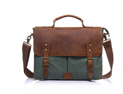 Men's Canvas Messenger Bag, Shoulder Briefcase