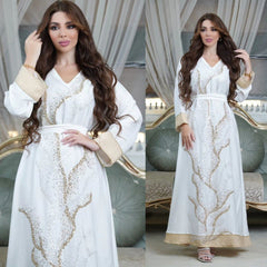 AB330 Fashionable Muslim Abaya with Sequin Embroidery