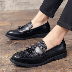 Luxury Crocodile Skin Leather Loafers for Men