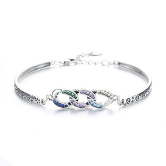 S925 Sterling Silver Retro Splicing Chain Bracelet for Women
