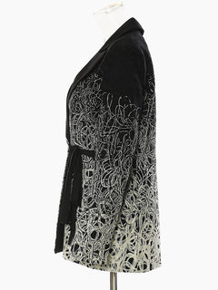 Women’s Black Embroidered Plus Size Blazer Jacket